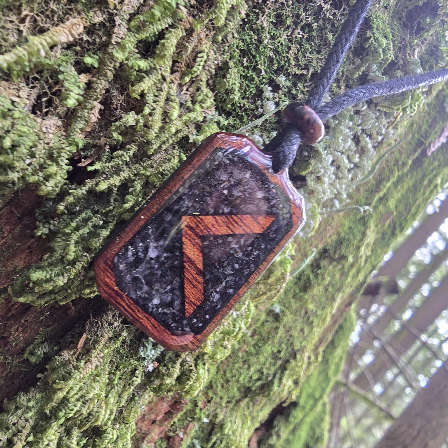 Kenaz Rune Pendant - Necklace with Black tourmaline - Labradorite