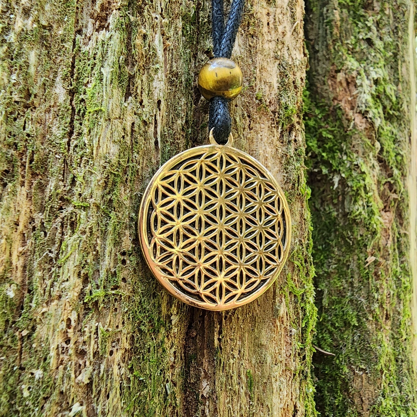 Bronze Flower of Life Pendant - Double Sided