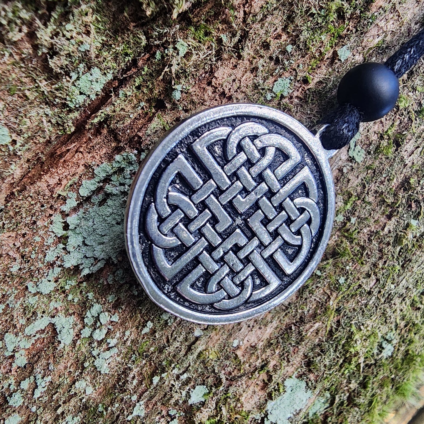 Fine Pewter Dara Knot Pendant - Necklace - Double Sided