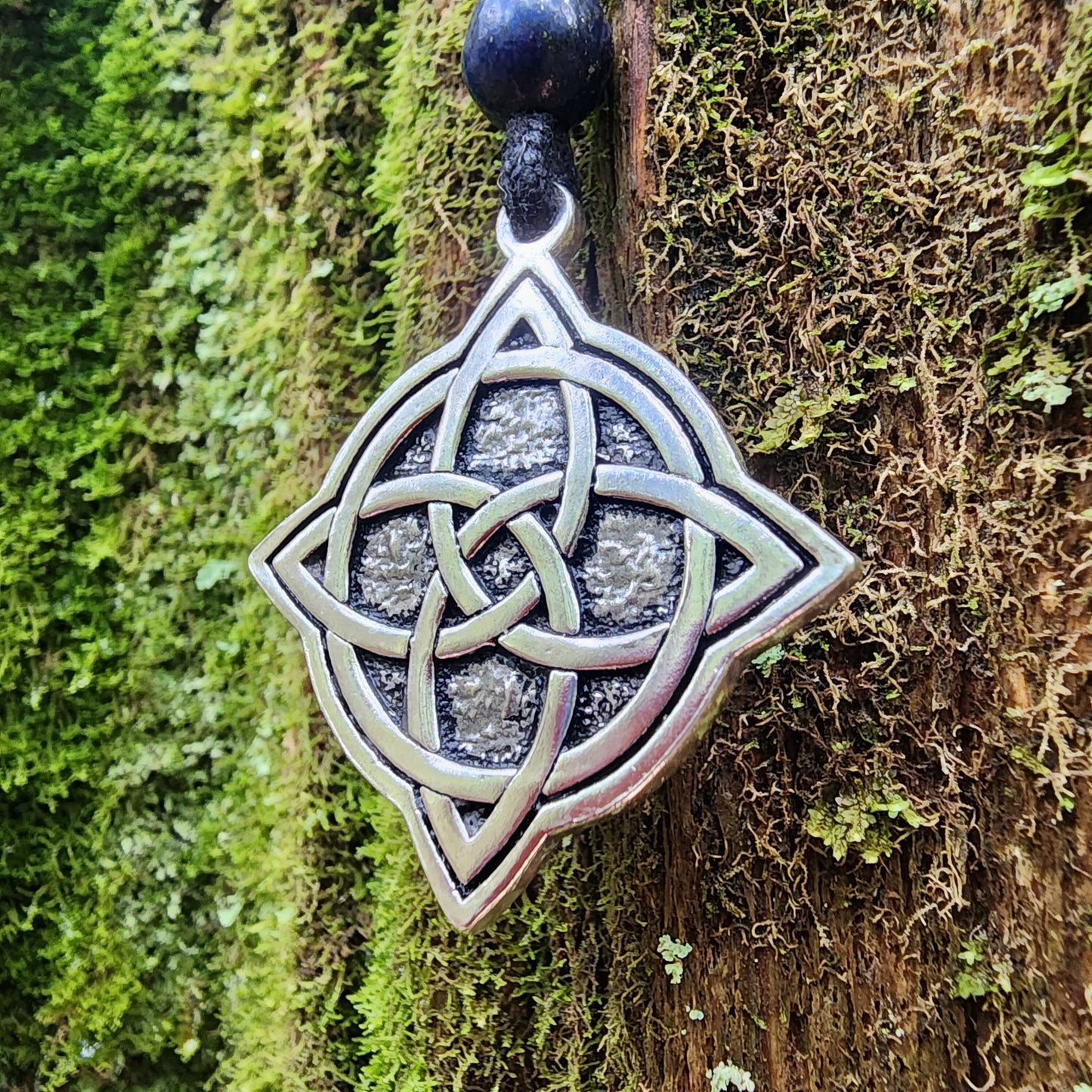 Sterling Silver Witches Knot Pendant - Double Sided