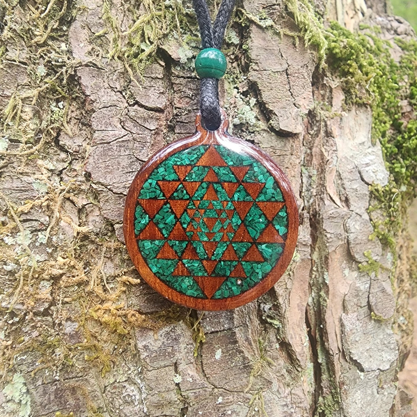 Sri Yantra with Malachite