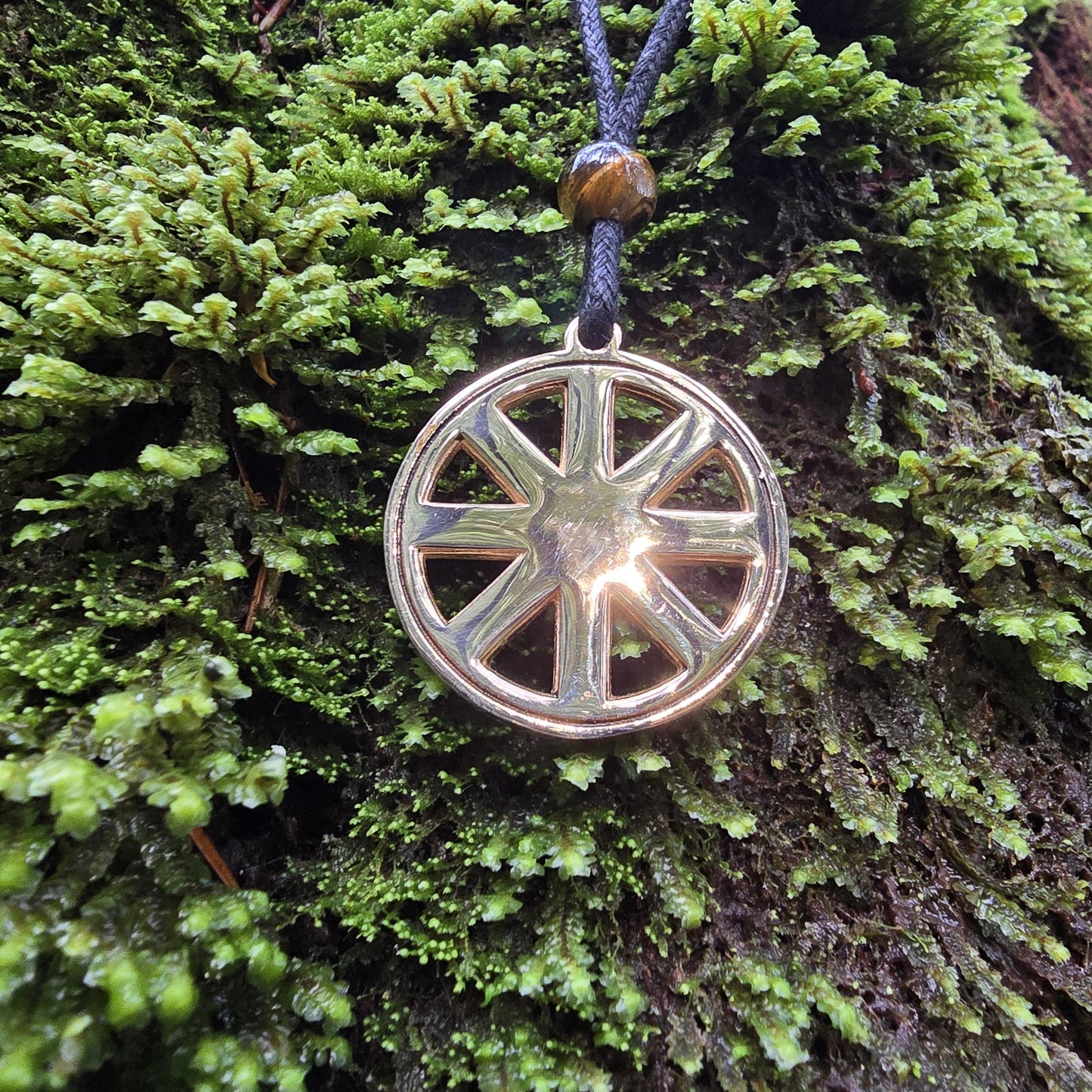 Bronze Wheel of Taranis Pendant - Double Sided