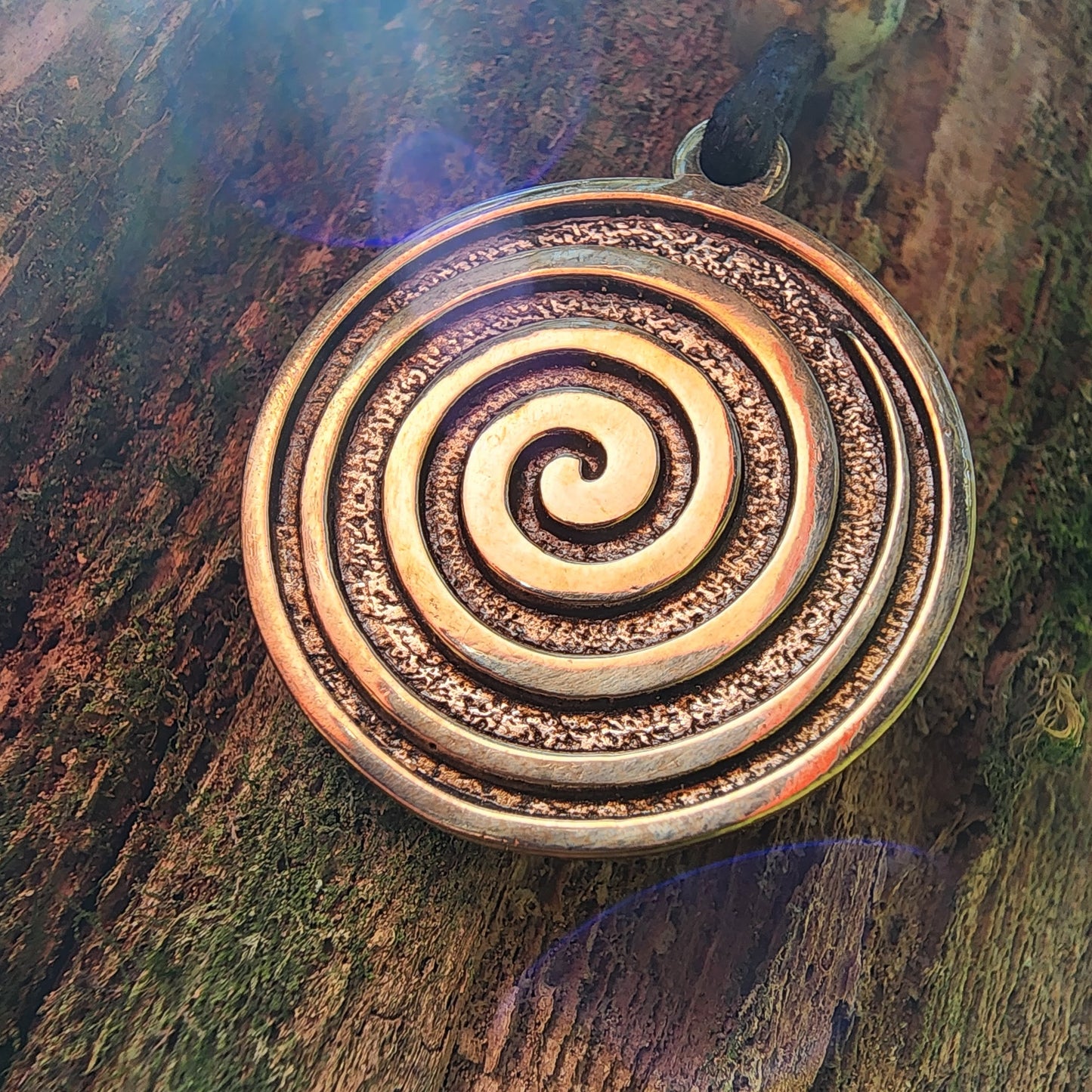 Bronze Spiral Pendant - Necklace