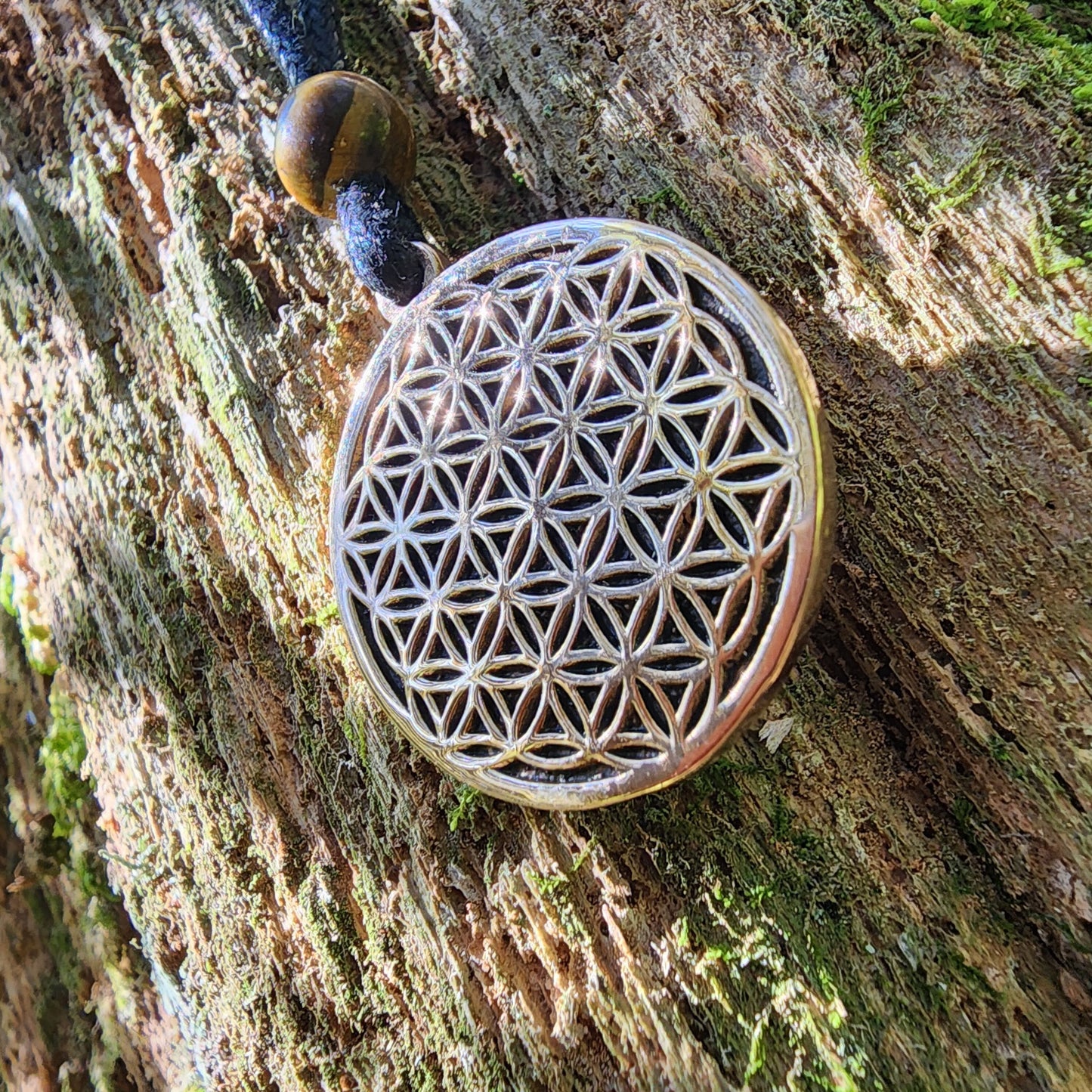 Bronze Flower of Life Pendant - Double Sided