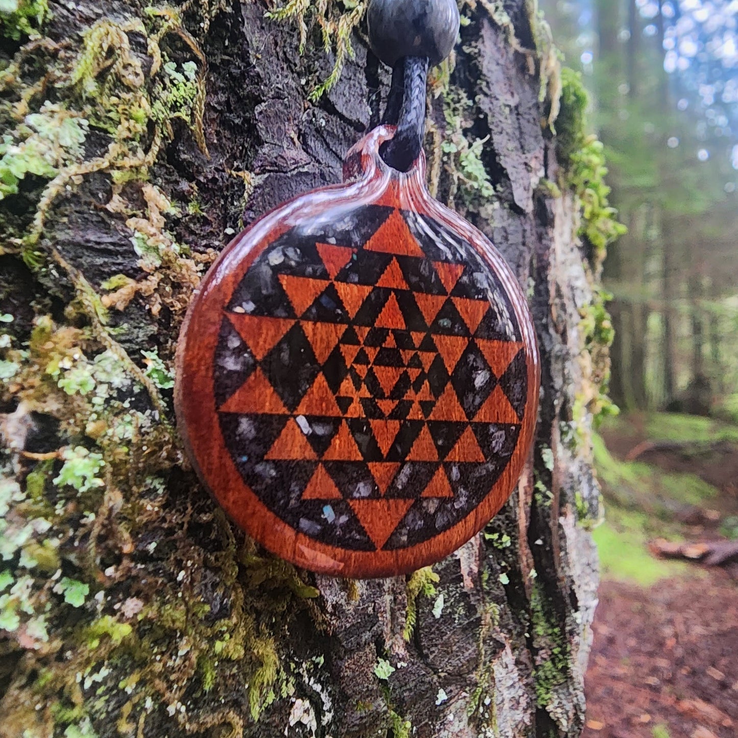 Sri Yantra with Black Tourmaline - Labradorite