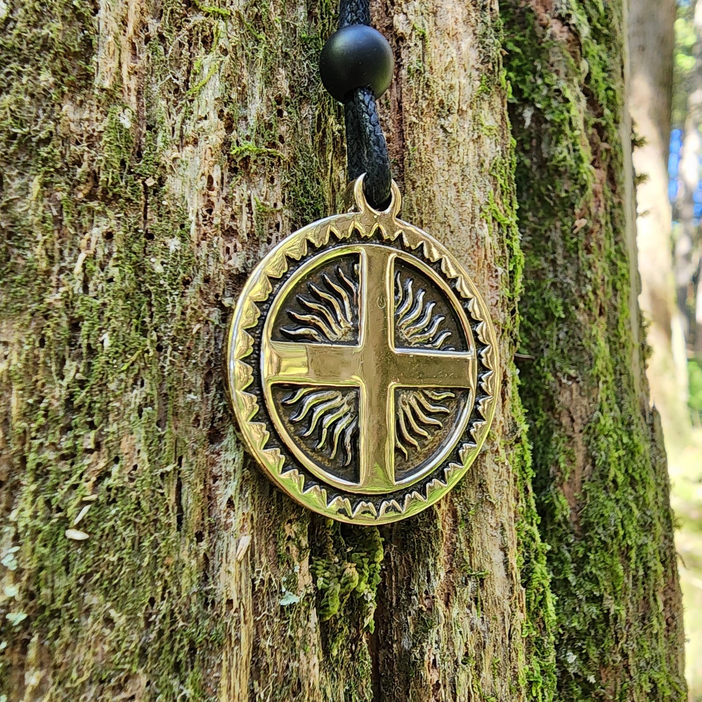 Bronze Solar Cross - Double Sided