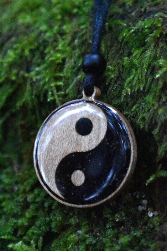 Maple Yin Yang  with Black Tourmaline - Pyrite