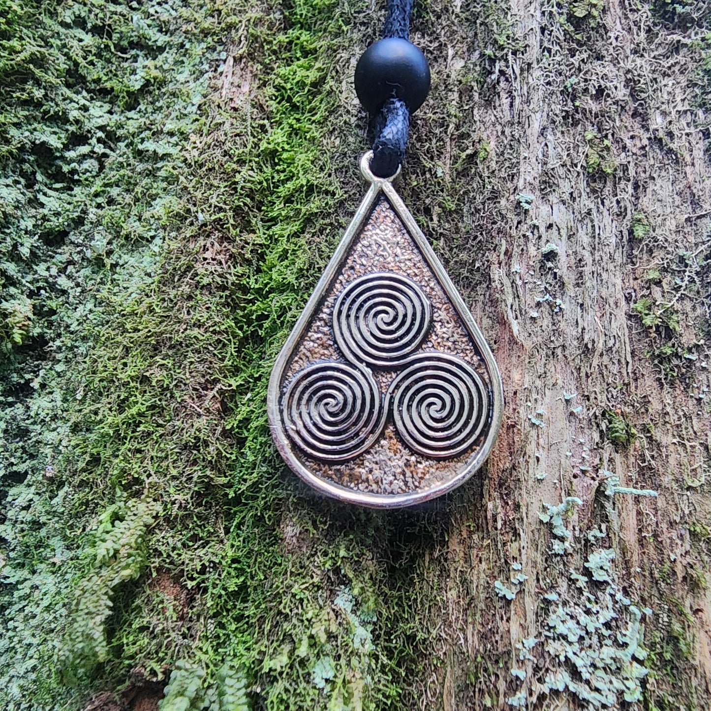 Bronze Triskelion Drop Pendant