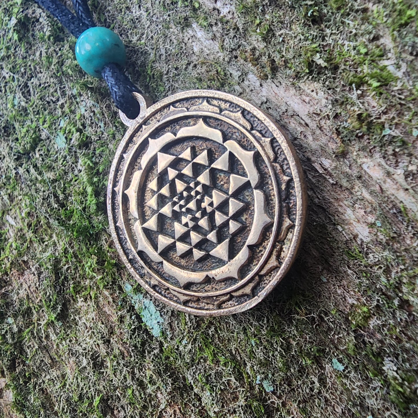 Bronze Sri Yantra Pendant- Double Sided