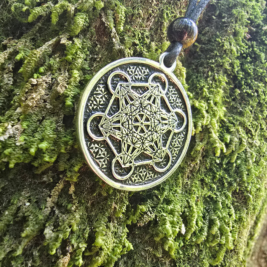 Fine Pewter Metatron's Cube Pendant - Double Sided