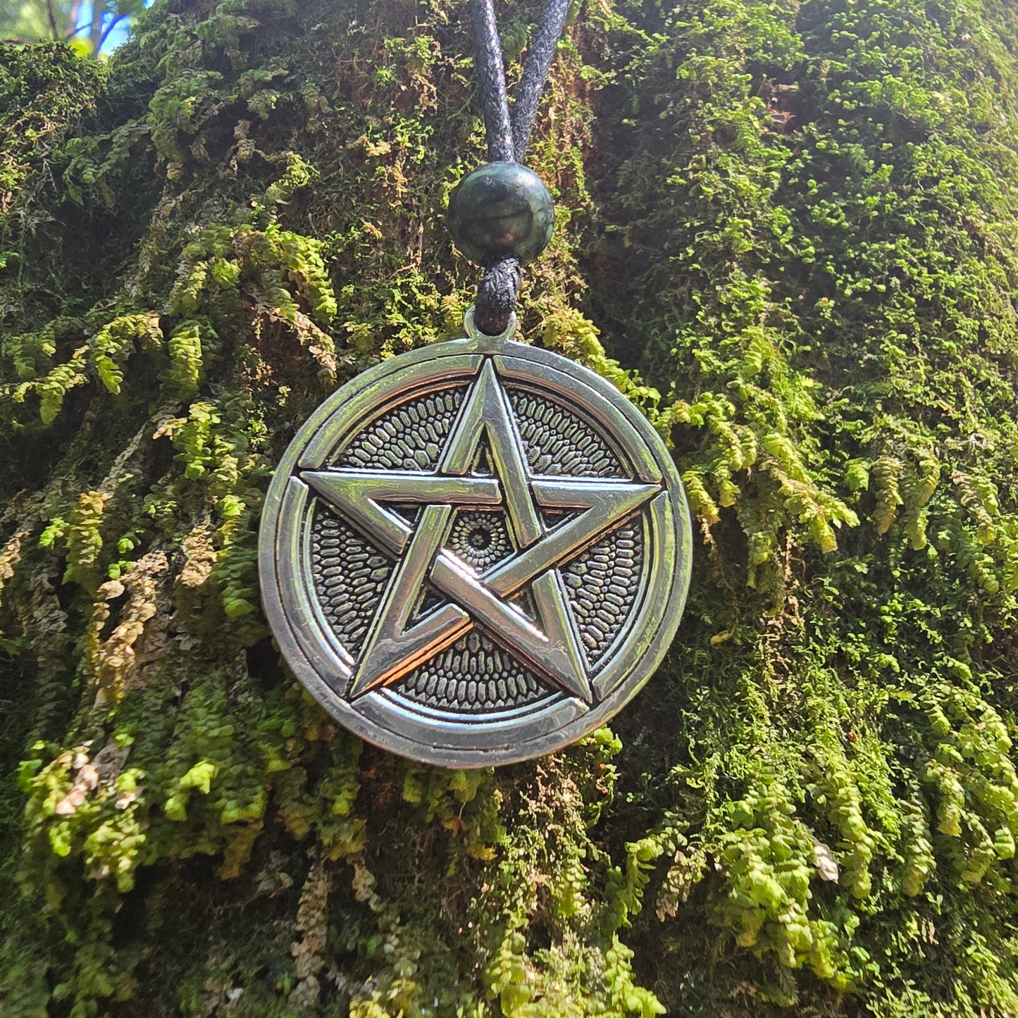 Fine Pewter Pentagram Pendant - Double Sided