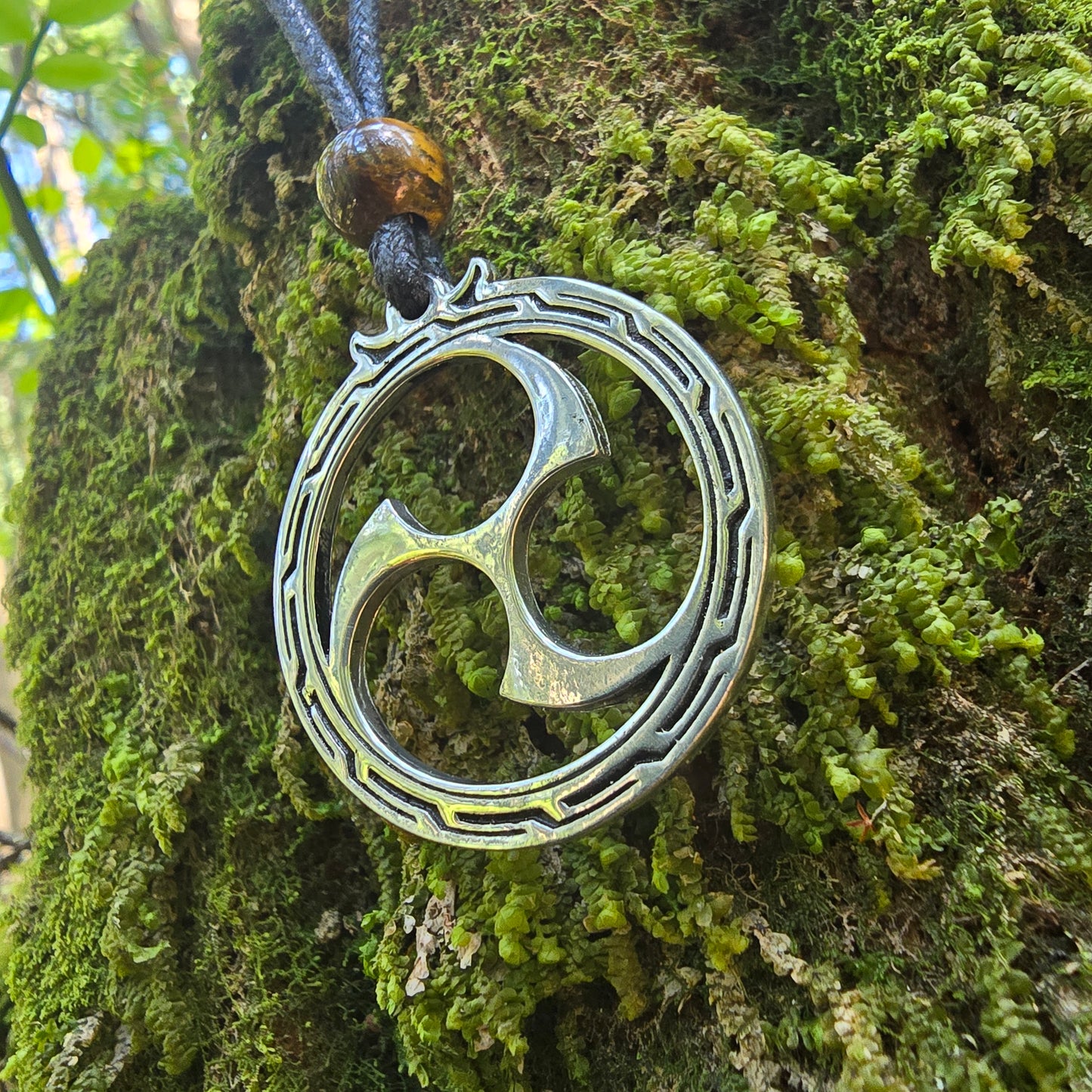 Fine Pewter Mitsudomoe Pendant