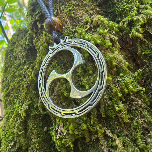 Fine Pewter Mitsudomoe Pendant