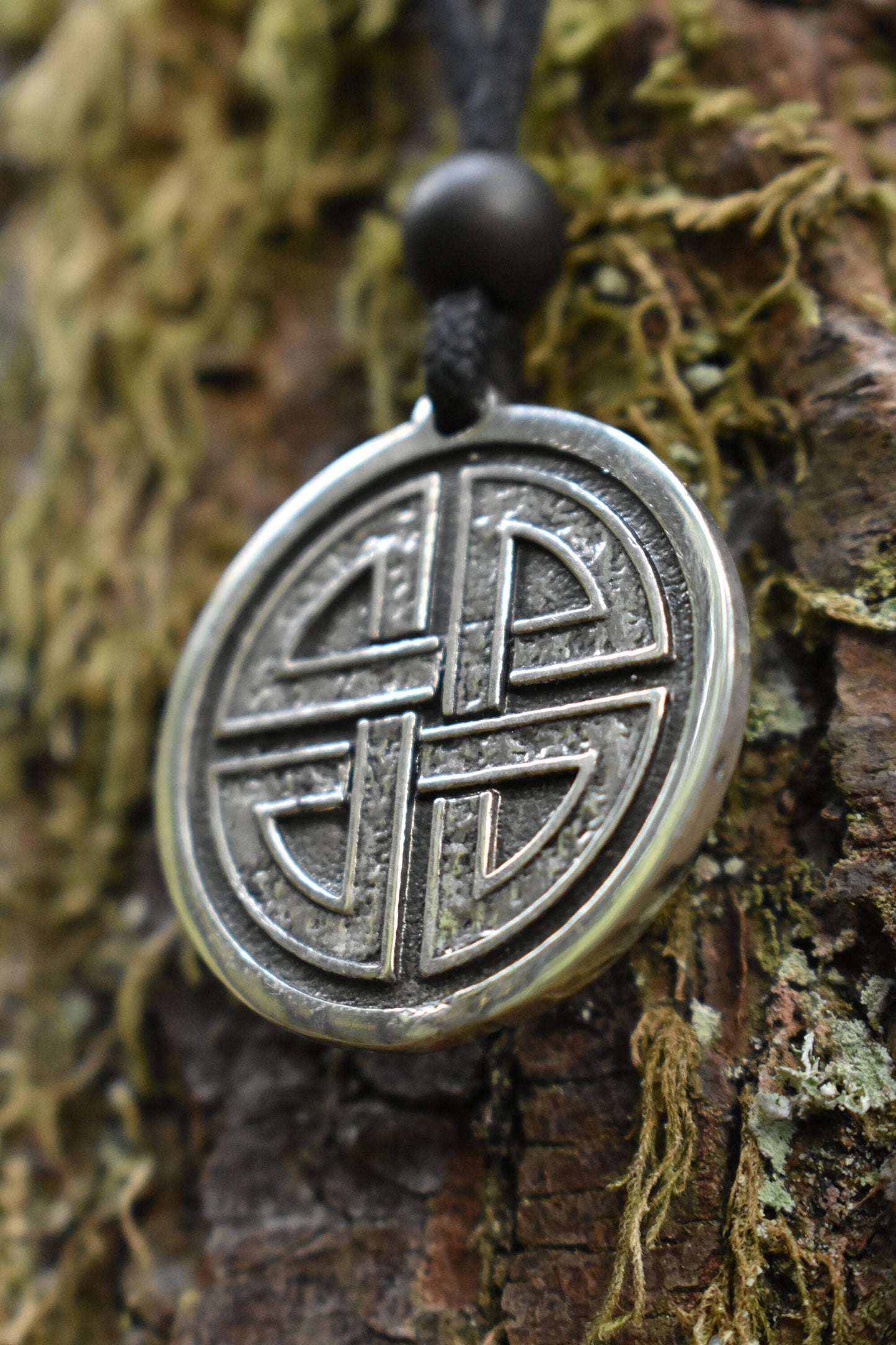 Sterling Silver Shield Knot Pendant - Double Sided