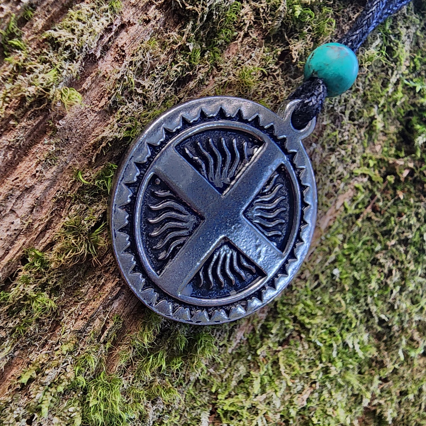 Fine Pewter Solar Cross - Double Sided
