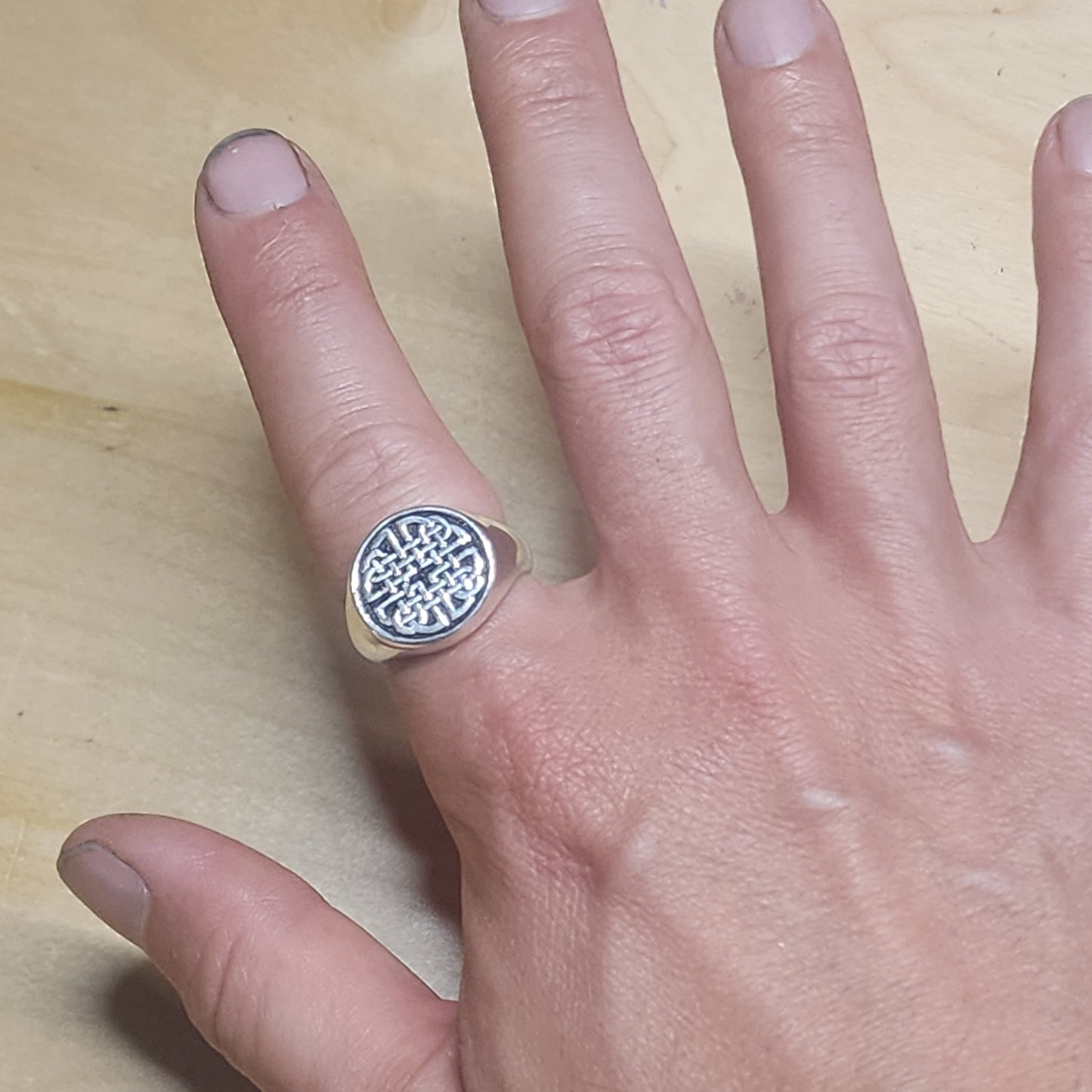 Dara Knot Sterling Silver Signet Ring