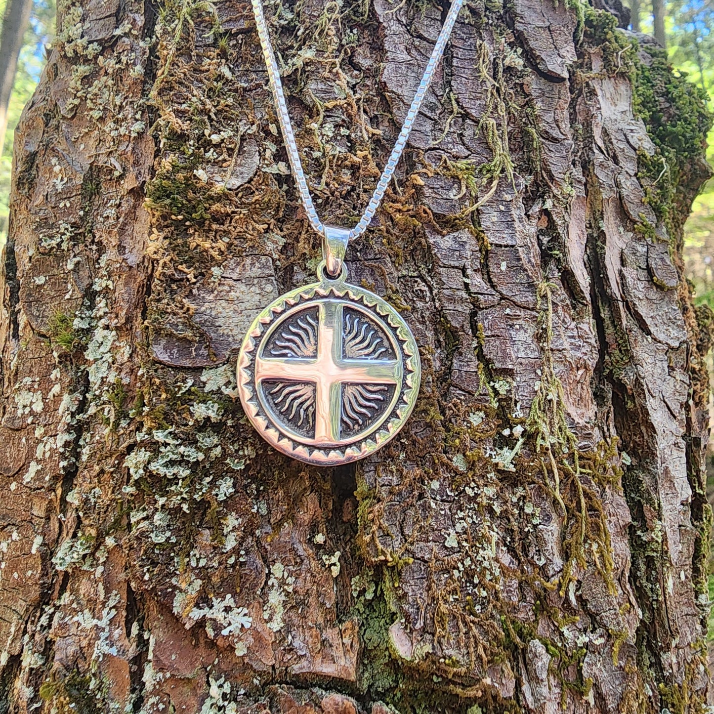 Sterling Silver Solar Cross - Double Sided