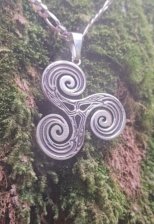 Sterling Silver Triskelion - Double Sided