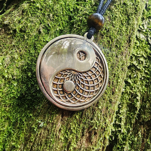 Bronze Yin Yang with Torus Pendant - Double Sided
