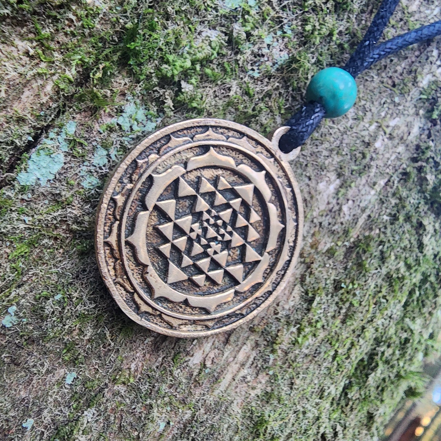 Bronze Sri Yantra Pendant- Double Sided