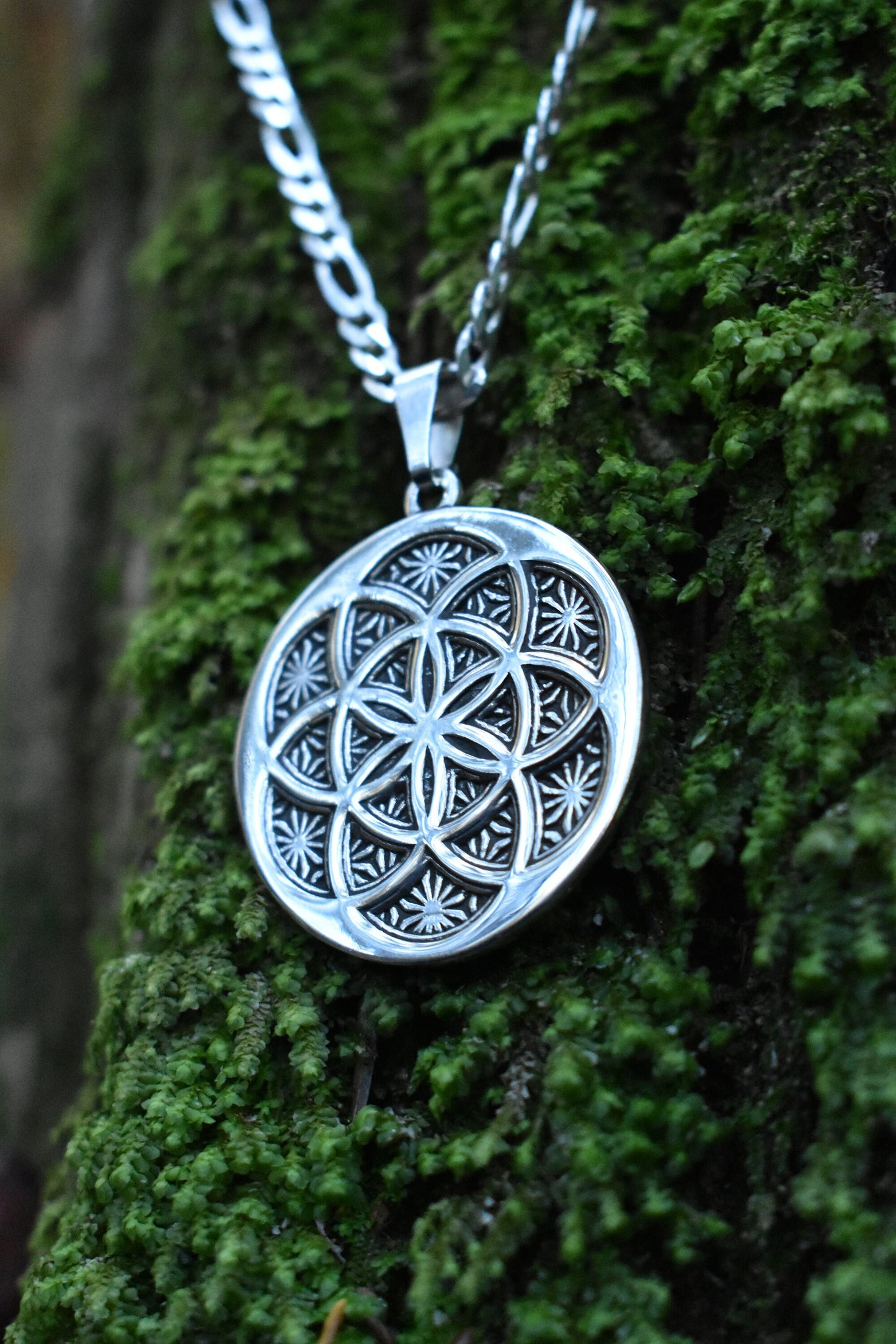 Sterling Silver Seed of Life Pendant - Double Sided