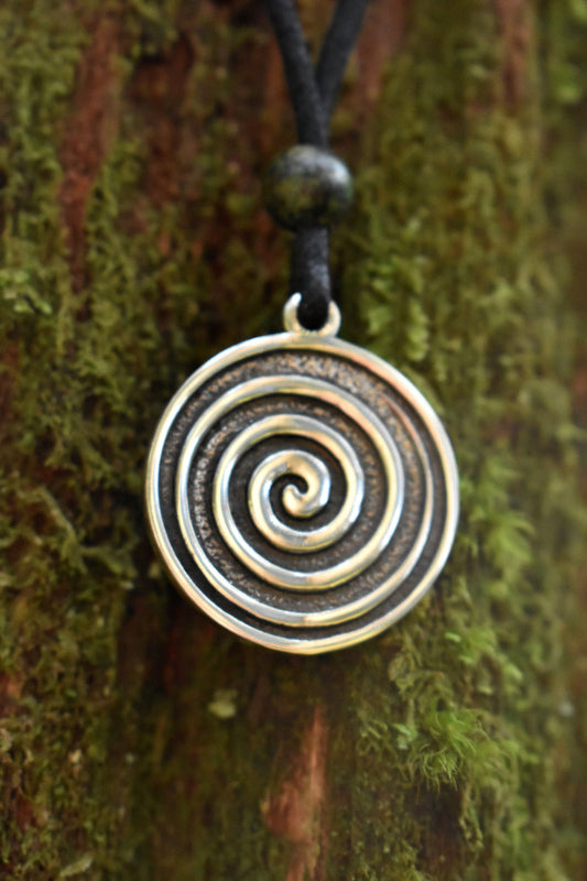 Sterling Silver Spiral Pendant - Necklace
