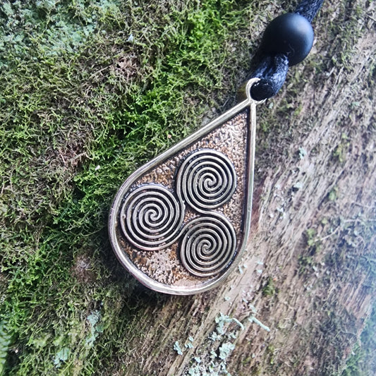 Bronze Triskelion Drop Pendant