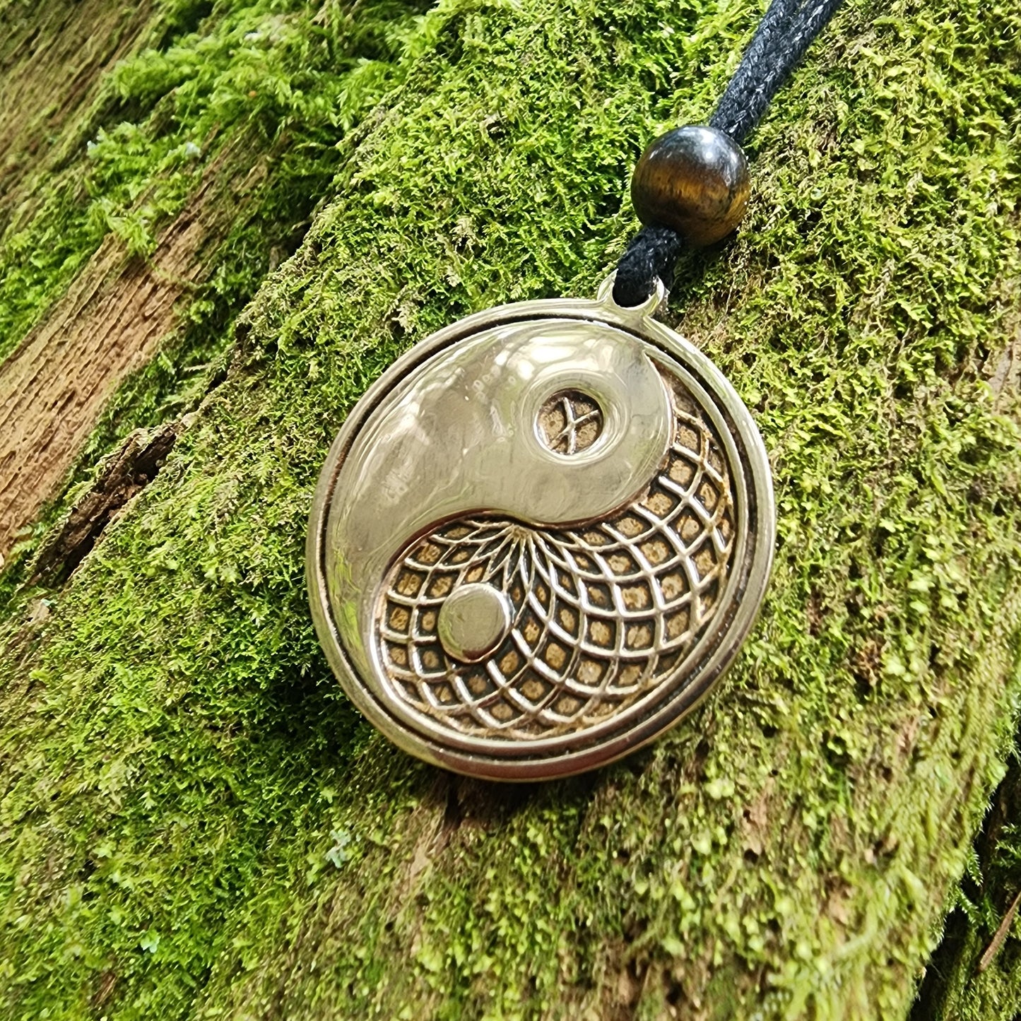 Bronze Yin Yang with Torus Pendant - Double Sided