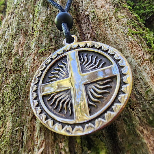 Bronze Solar Cross - Double Sided