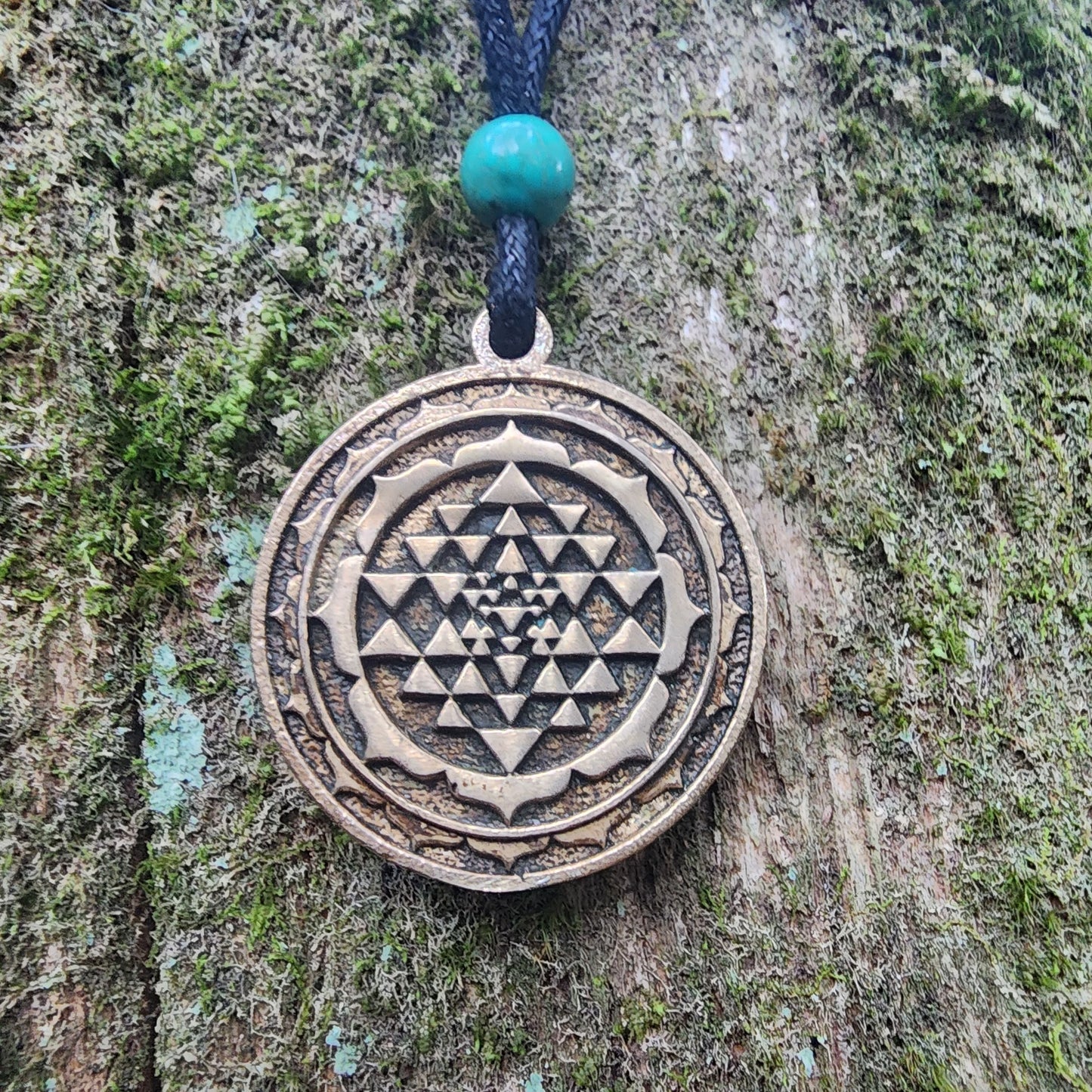 Bronze Sri Yantra Pendant- Double Sided