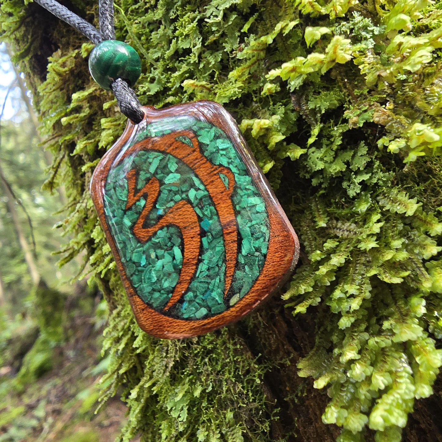 Sei He Ki  Pendant - Necklace with Malachite