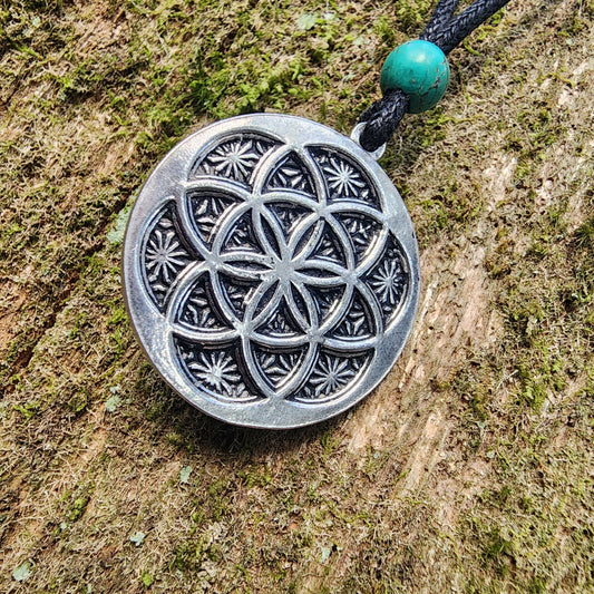 Fine Pewter Seed of Life Pendant - Double Sided