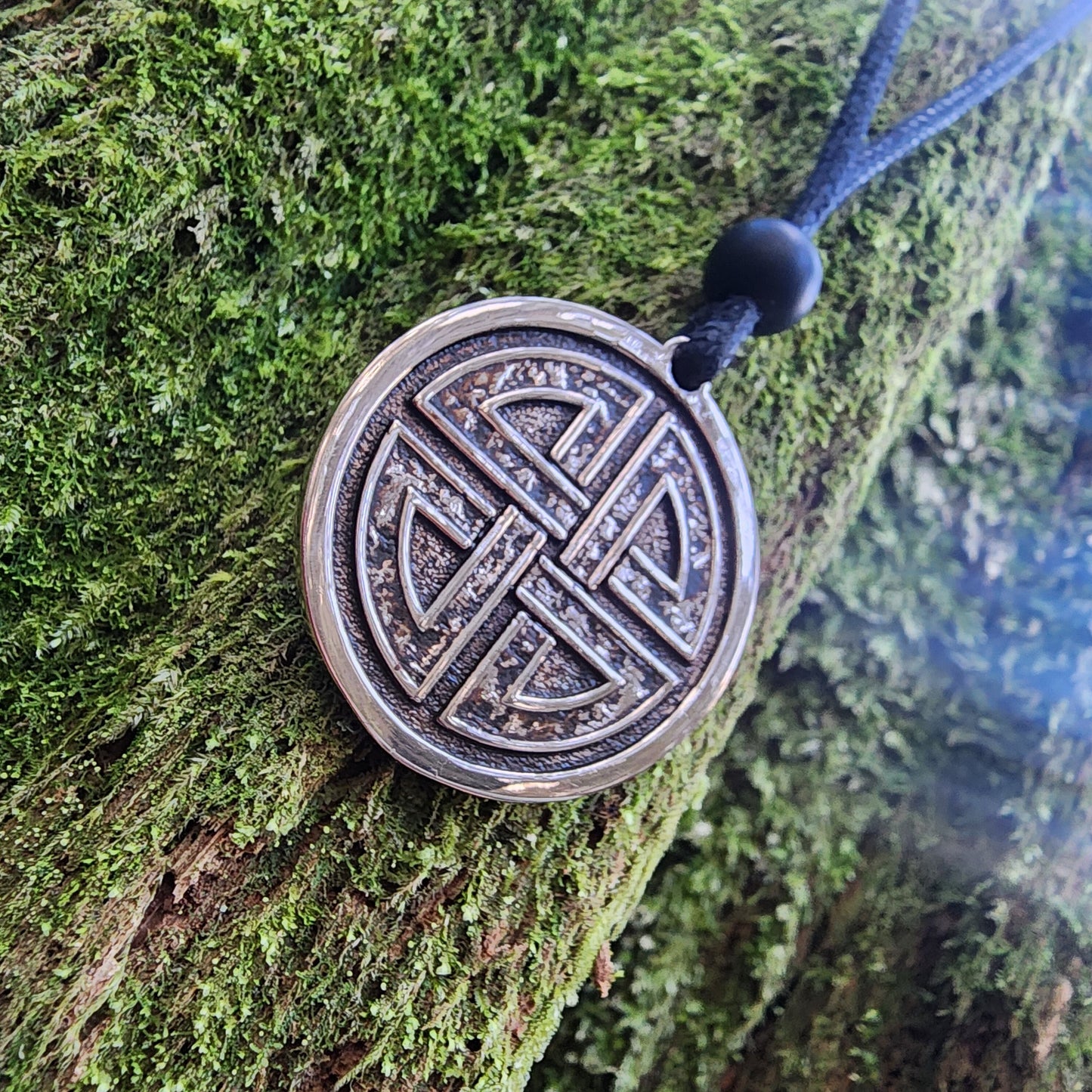 Bronze Shield Knot Pendant - Double Sided