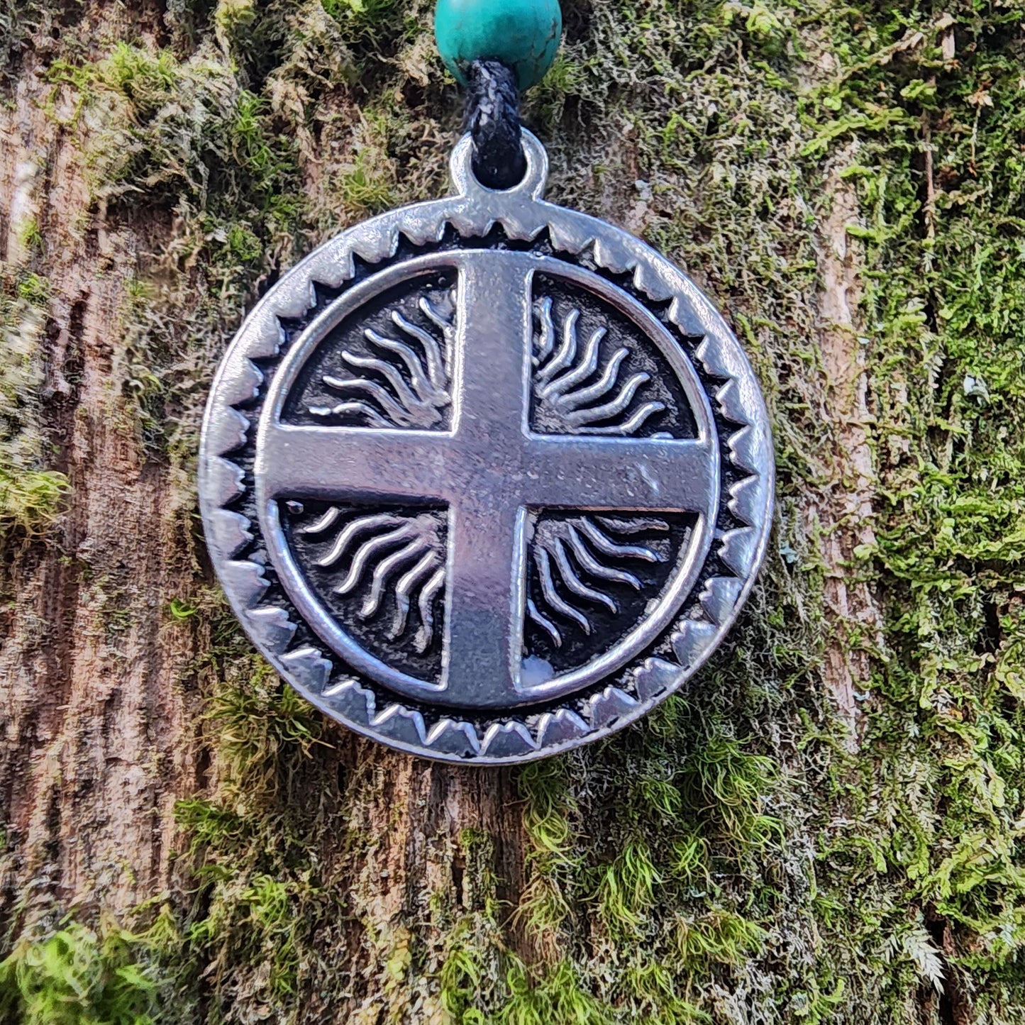 Fine Pewter Solar Cross - Double Sided