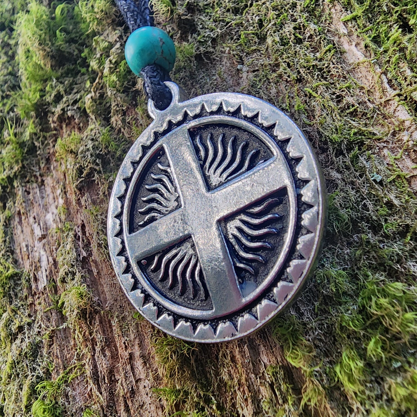 Fine Pewter Solar Cross - Double Sided