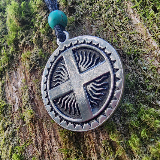 Fine Pewter Solar Cross - Double Sided