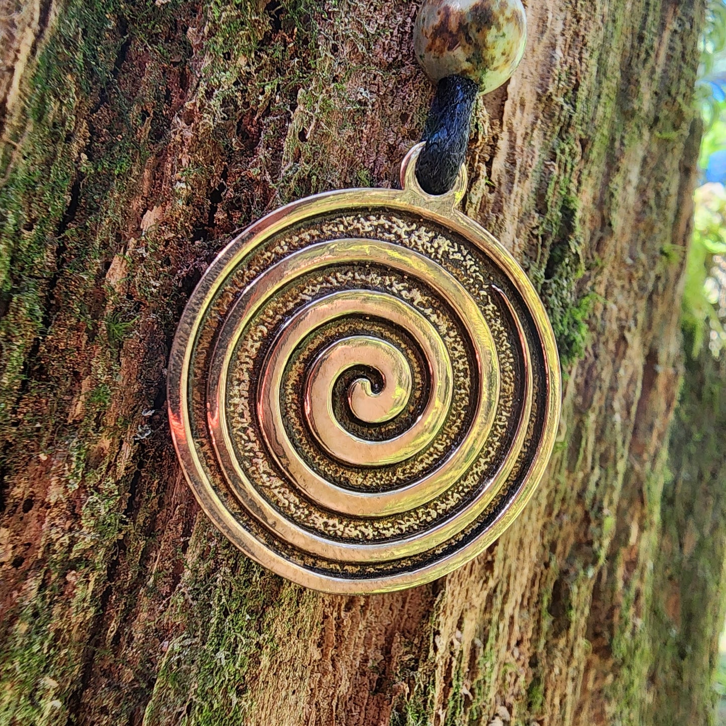 Bronze Spiral Pendant - Necklace