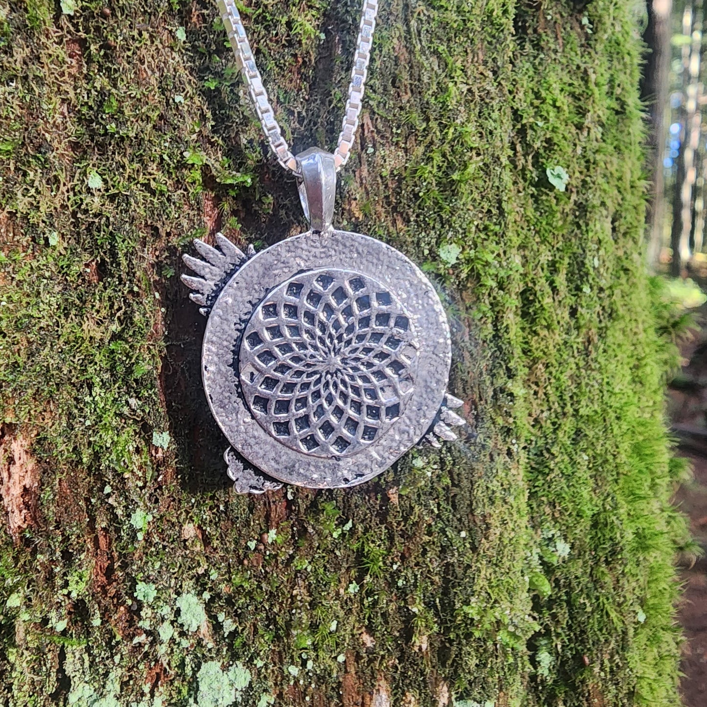 Sterling Silver Raven Pendant - Totem - Double Sided