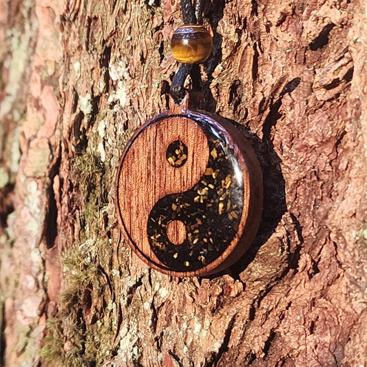 Yin Yang  with Black Tourmaline - Tigers Eye