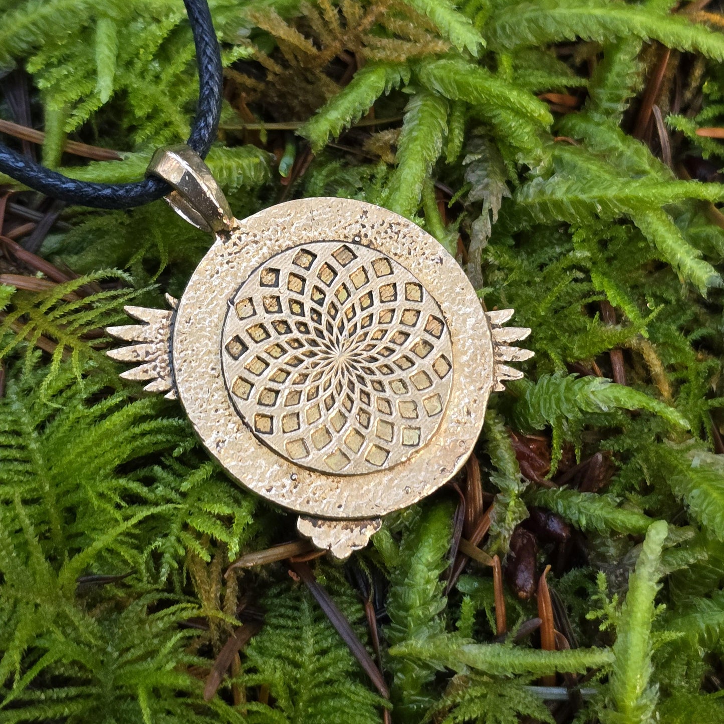 Bronze Raven Pendant - Totem - Double Sided