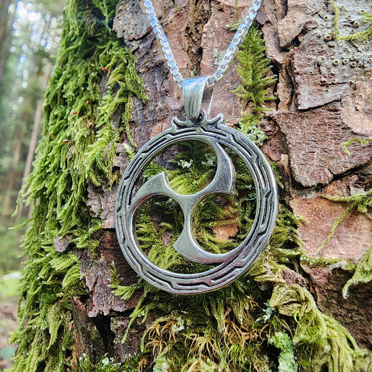Sterling Silver Mitsudomoe Pendant