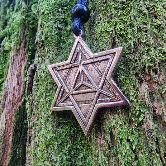 Bronze Merkaba Pendant - Double Sided