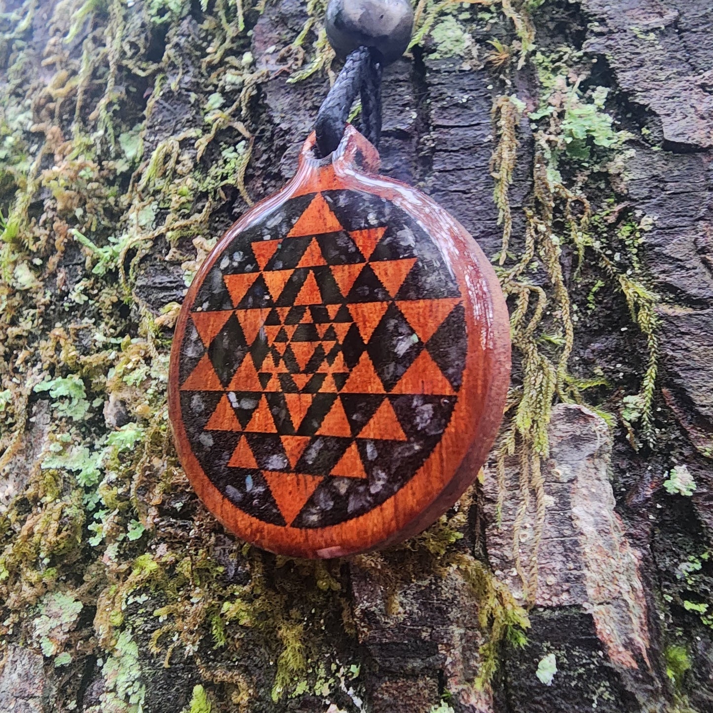 Sri Yantra with Black Tourmaline - Labradorite