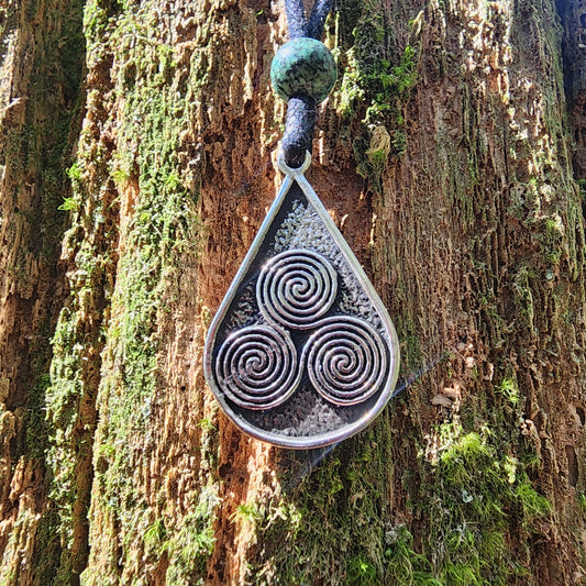 Sterling Silver Triskelion Drop Pendant