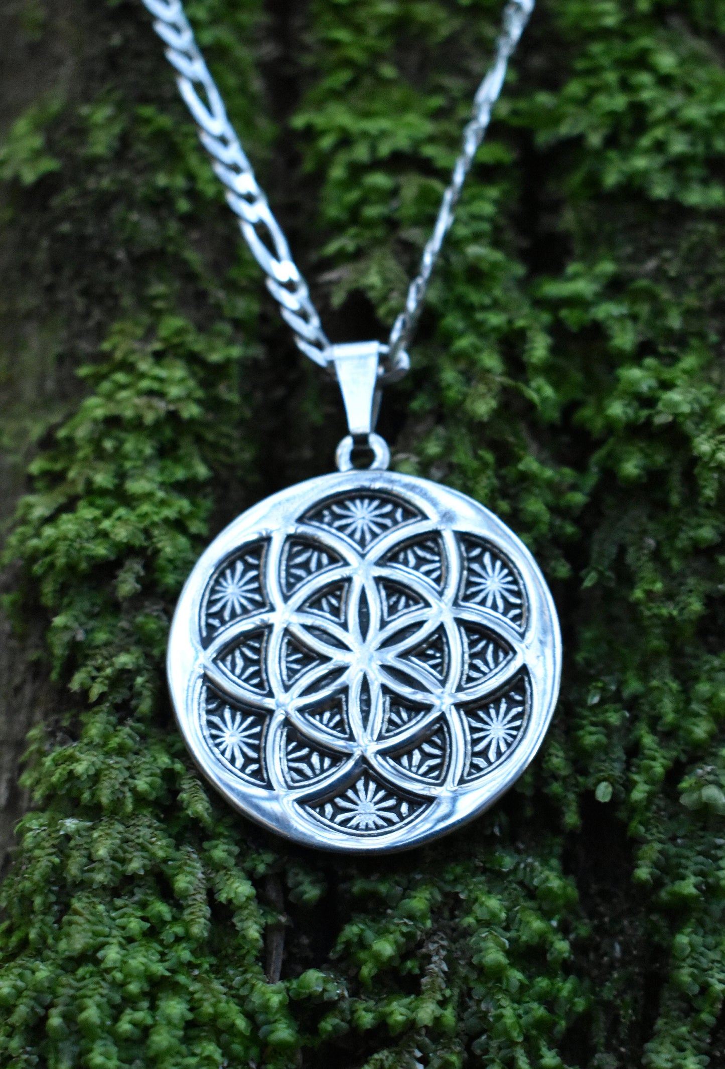 Sterling Silver Seed of Life Pendant - Double Sided