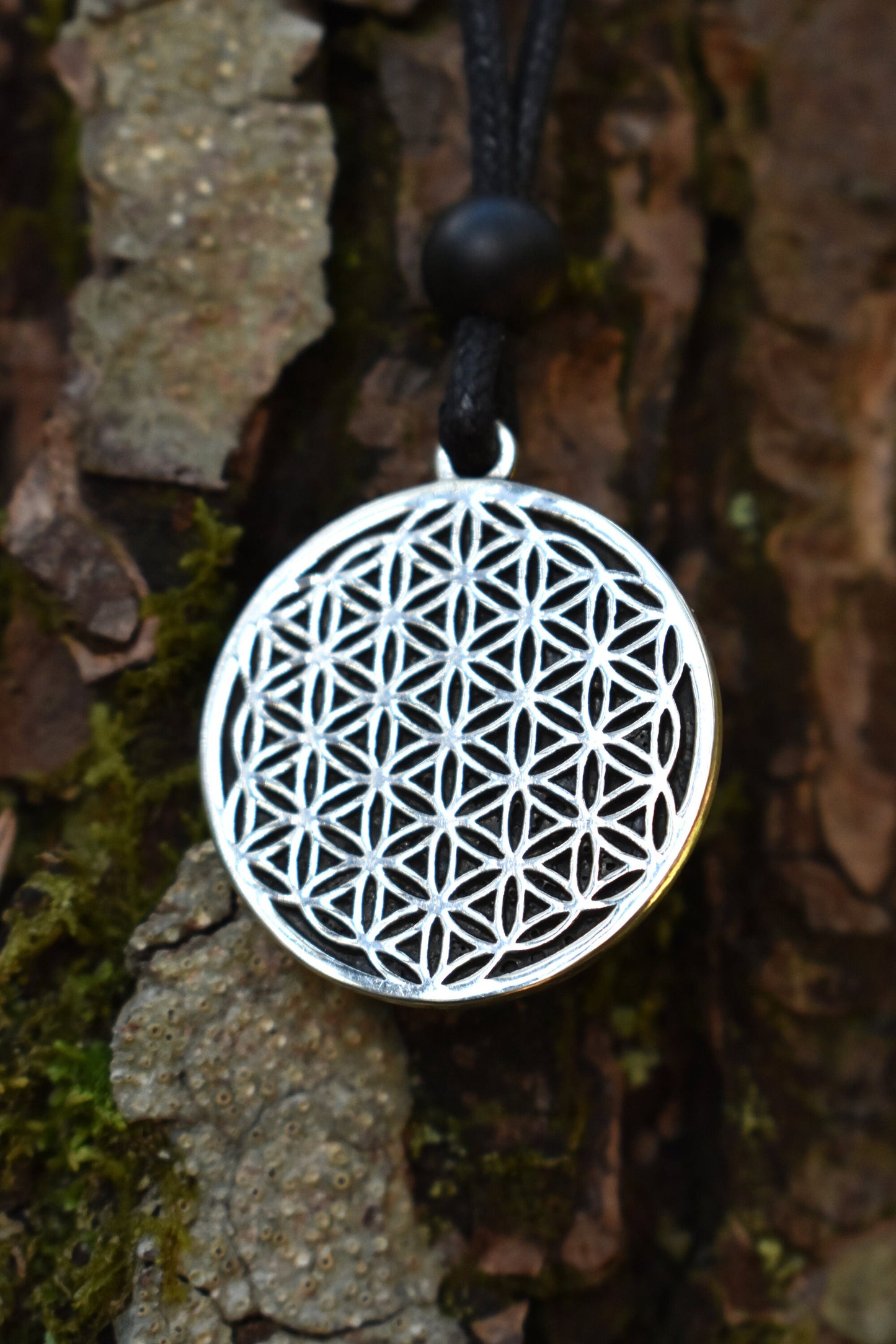Sterling Silver Flower of Life Pendant - Double Sided