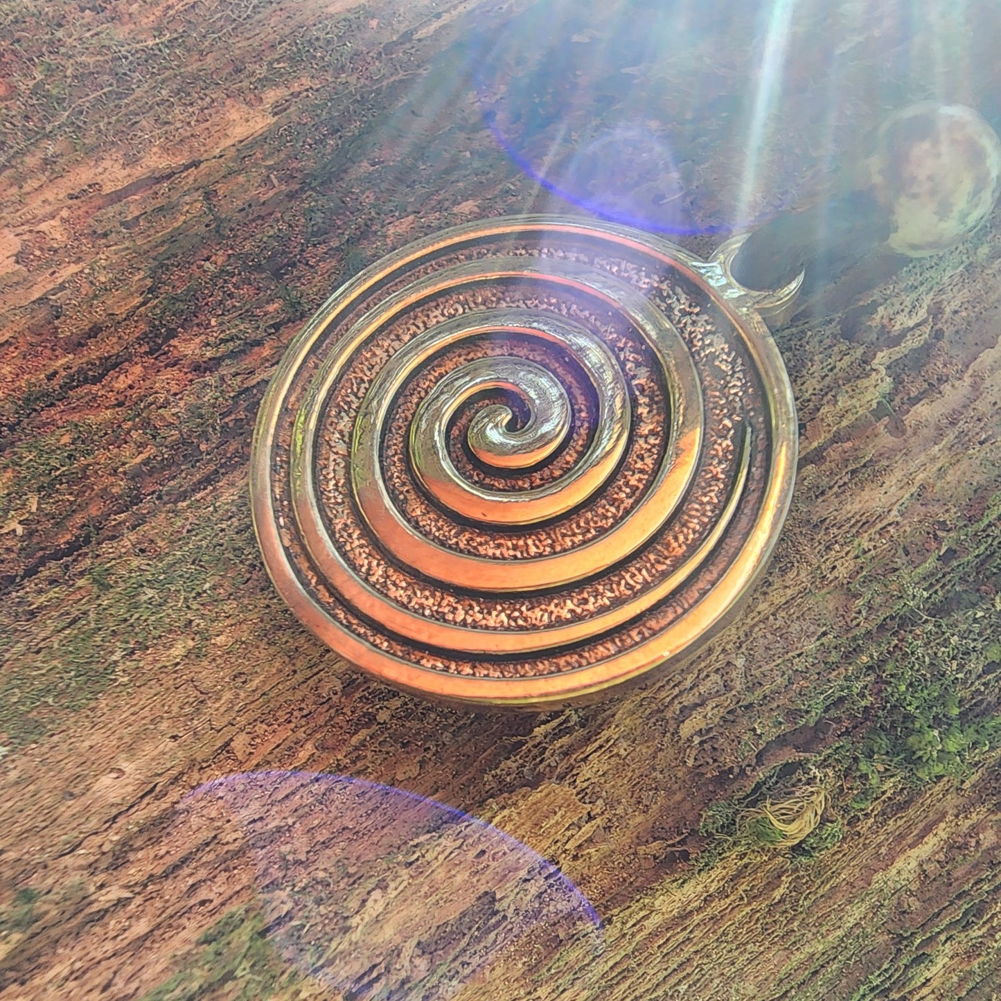 Bronze Spiral Pendant - Necklace