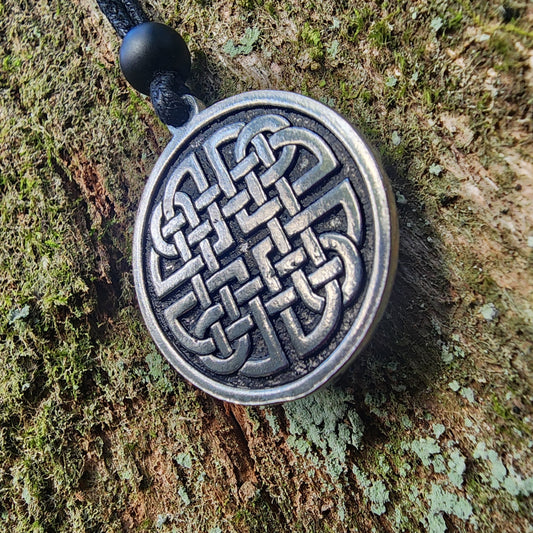 Fine Pewter Dara Knot Pendant - Necklace - Double Sided