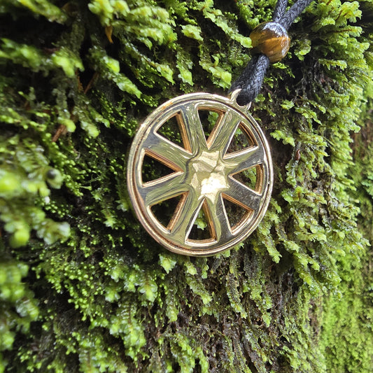 Bronze Wheel of Taranis Pendant - Double Sided