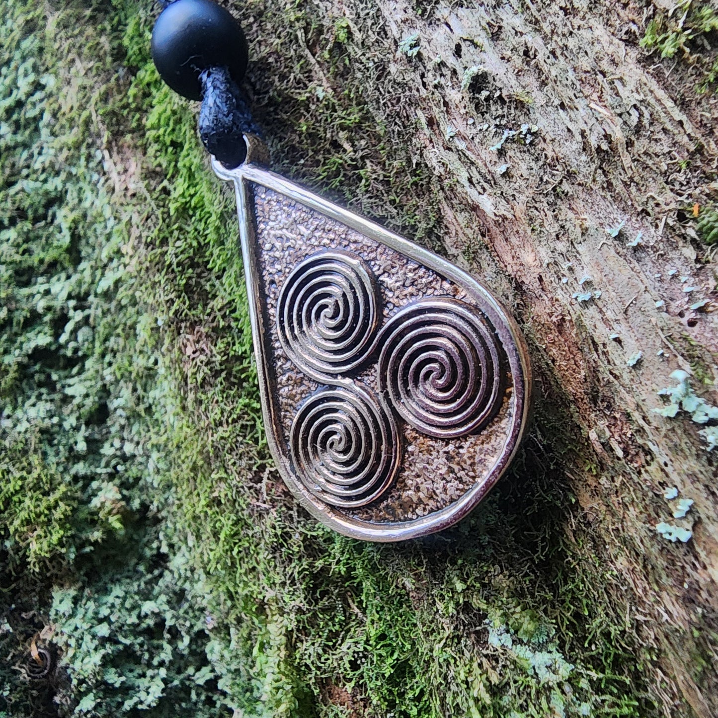 Bronze Triskelion Drop Pendant